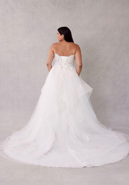 Mori Lee 3451 Santina Strapless Flounce Skirt Plus Size Wedding Dress