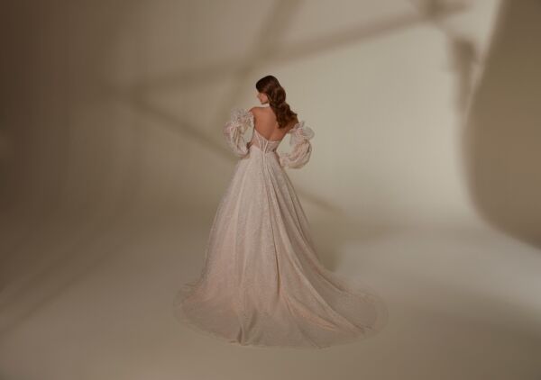 Mori Lee 4121 Melody Detachable Sleeve Sheer Bodice Wedding Dress