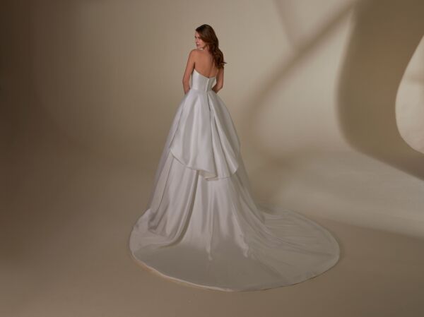 Mori Lee 4131 Mckenna Back Peplum Strapless Sweetheart Bridal Gown