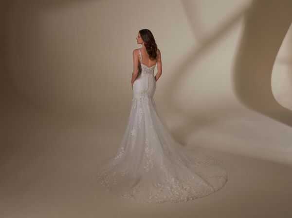 Mori Lee 4132 Miranda Sheer Bodice Spaghetti Straps Bridal Gown