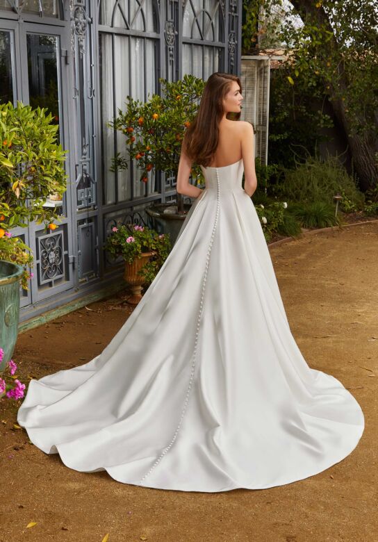 Mori Lee 4461 Rachel Bow Neck A-Line Wedding Dress