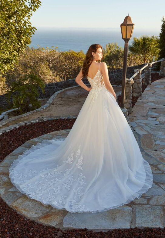 Mori Lee 4463 Rosabel Illusion Side A-Line Organza Wedding Dress