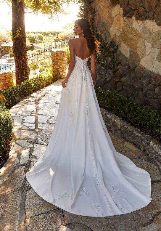 Mori Lee 4471 Roberta Strapless Embroidered A-Line Bridal Dress