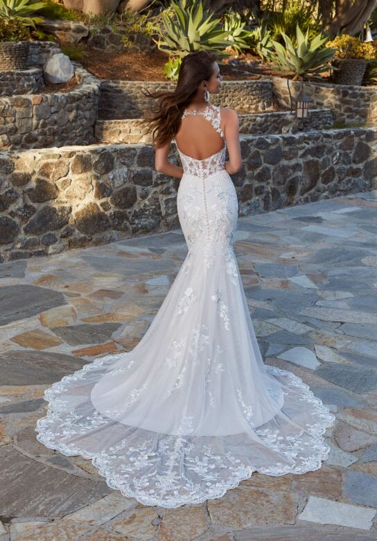 Mori Lee 4472 Rooney Cutout Back Scalloped Hem Bridal Dress