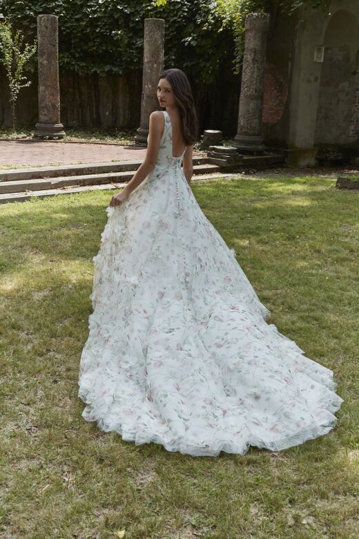 Mori Lee 4166 Pansy V-Neck Square Back Bridal Gown