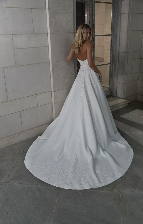 Mori Lee 4167 Phyllis Strapless Curved Neck Bridal Gown