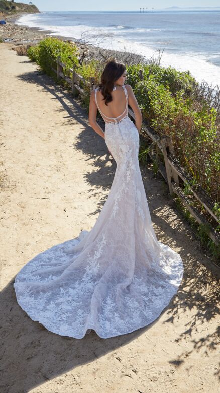 Mori Lee 1213 Laurette Open Back Plunging Neck Wedding Dress