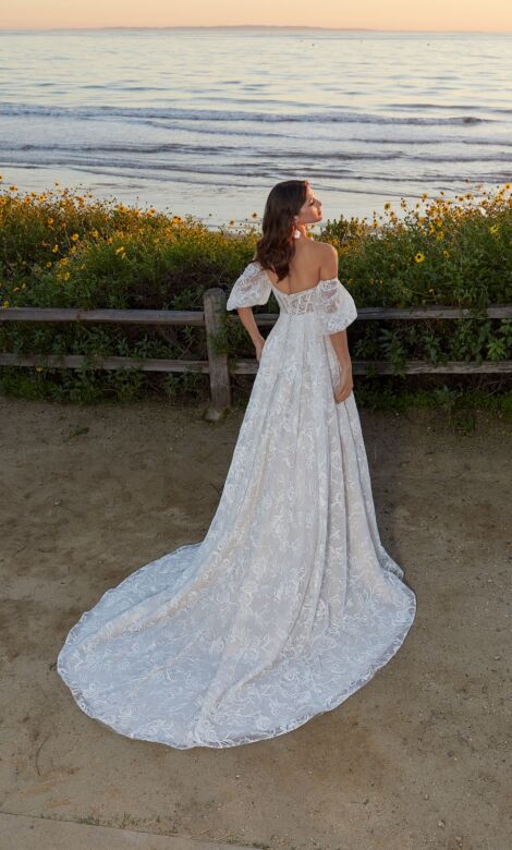 Mori Lee 1219 Liliana Detachable Sleeve Corset Top Bridal Gown