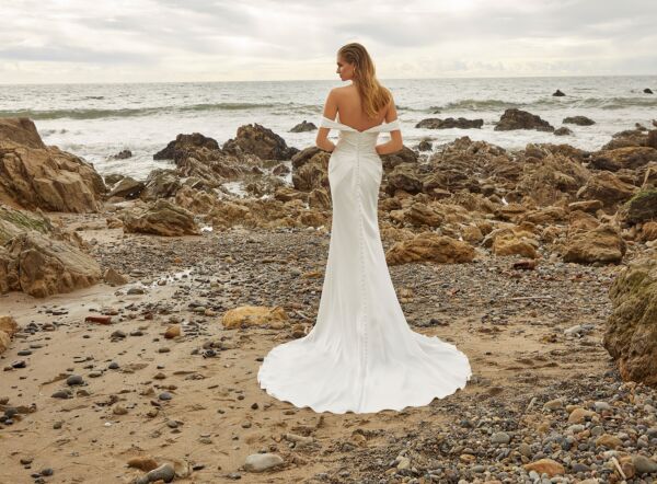 Mori Lee 15022 Megara High Slit Draped Bodice Wedding Dress