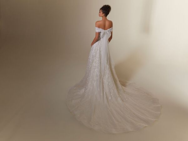 Mori Lee 2531 Mackenzie Detachable Sleeve 3D Flowers Wedding Dress