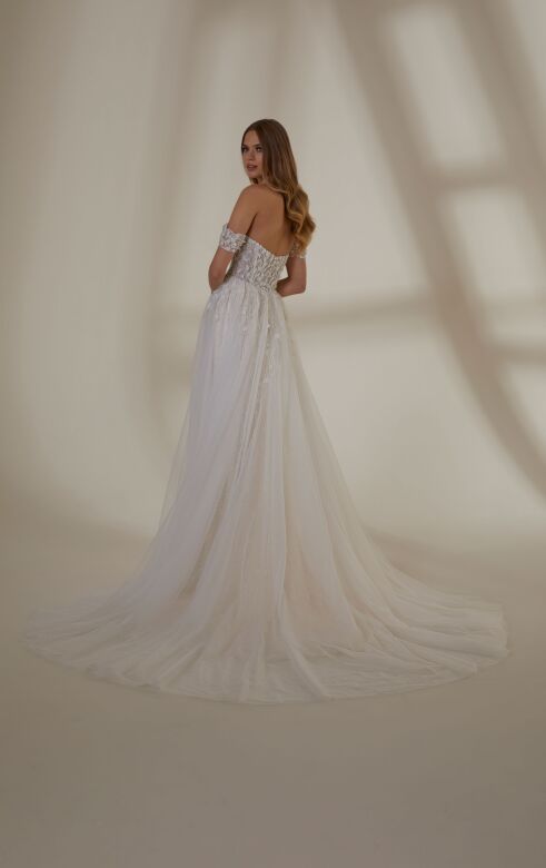 Mori Lee 2537 Misty Lace Bodice Glitter Tulle Bridal Dress