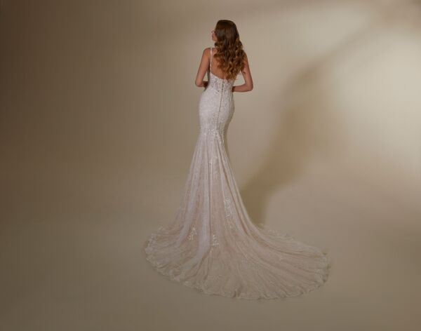 Mori Lee 2542 Mona Spaghetti Straps Beaded Lace Bridal Gown