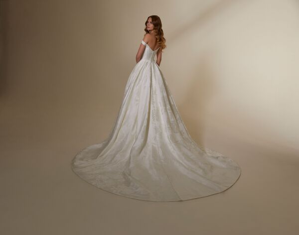Mori Lee 2547 Marquesa Floral Brocade Off The Shoulder Wedding Gown