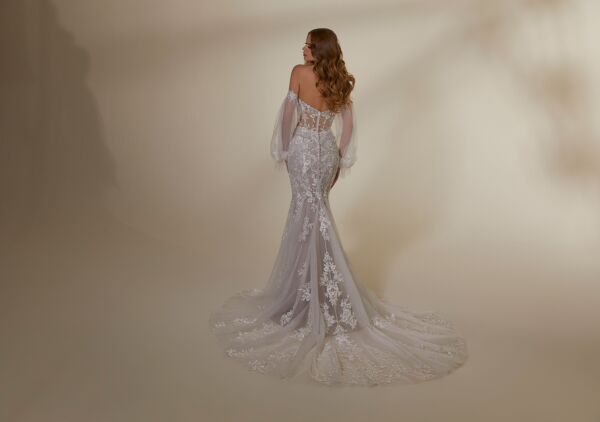 Mori Lee 2552 Marion Bishop Sleeves Plunging Neck Bridal Gown