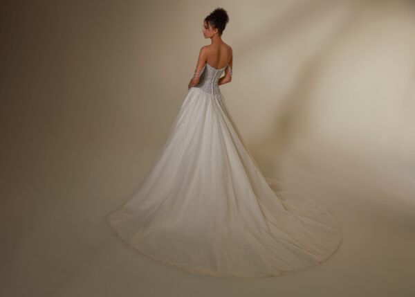 Mori Lee 2553 Mattea Drop Waist Chandelier Sleeves Bridal Gown