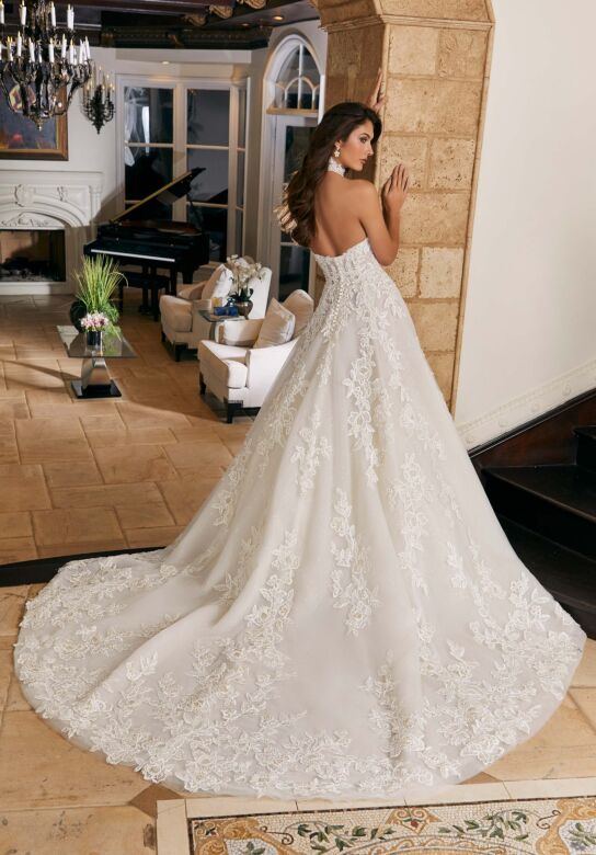 Mori Lee 1368 Tabitha Halter Neck Open Back Wedding Dress