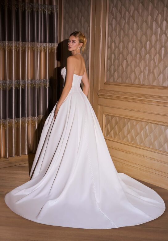 Mori Lee 15080 Tiana Pleated Skirt Cowl Neck Bridal Gown
