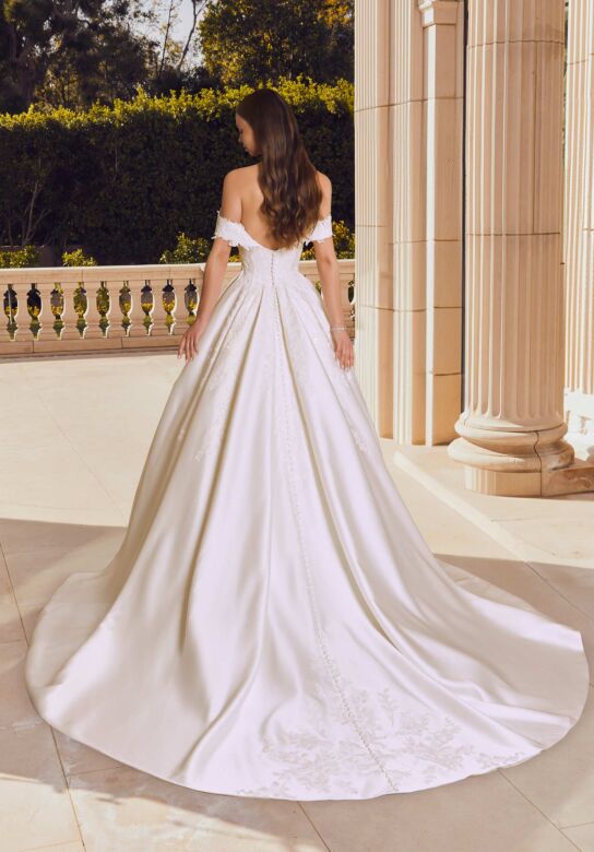 Mori Lee 2643 Rosemarie Pleated Skirt Off-The-Shoulder Wedding Gown