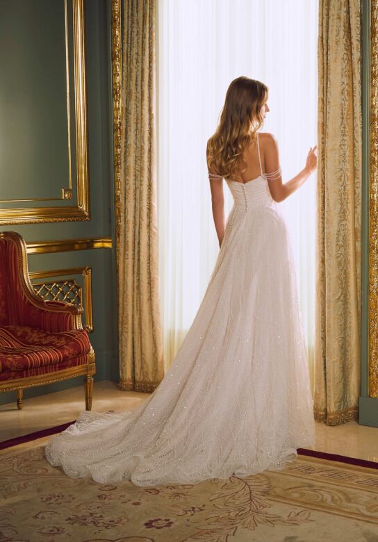 Mori Lee 2644 Rania A-Line Cold-Shoulder Strap Wedding Gown