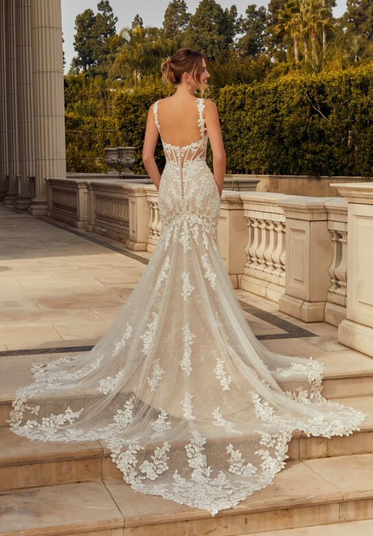 Mori Lee 2662 Raya Petal Train Corset Bodice Bridal Dress
