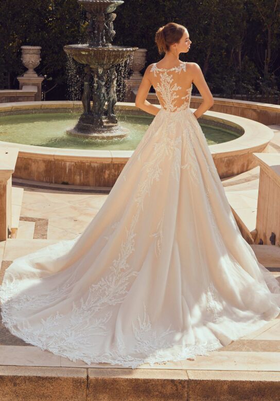 Mori Lee 2663 Ravena Illusion Back Plunging Neck Bridal Dress