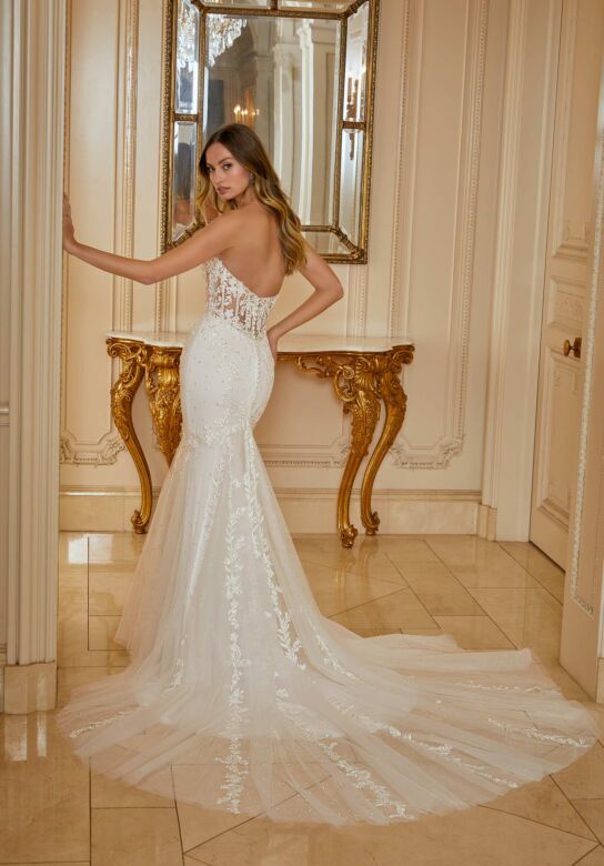 Mori Lee 2665 Rita Notched Neck Basque Waist Bridal Gown