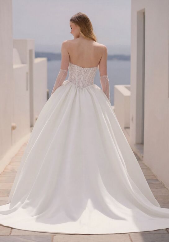 Mori Lee 1010063 Tosca Satin Skirt Beaded Bodice Wedding Dress