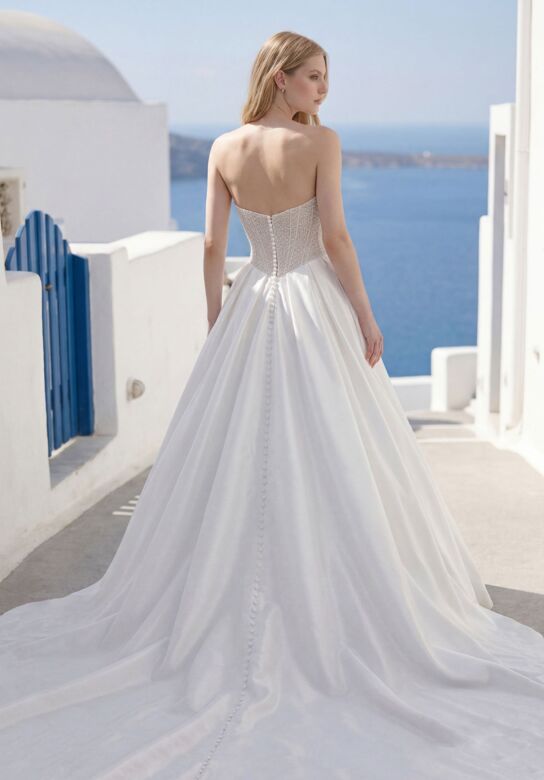 Mori Lee 1010064 Tazelle Plunging Sweetheart Neck Mikado Wedding Dress