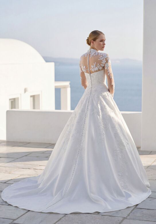 Mori Lee 1010077 Tovella Illusion Topper Strapless Satin Wedding Dress