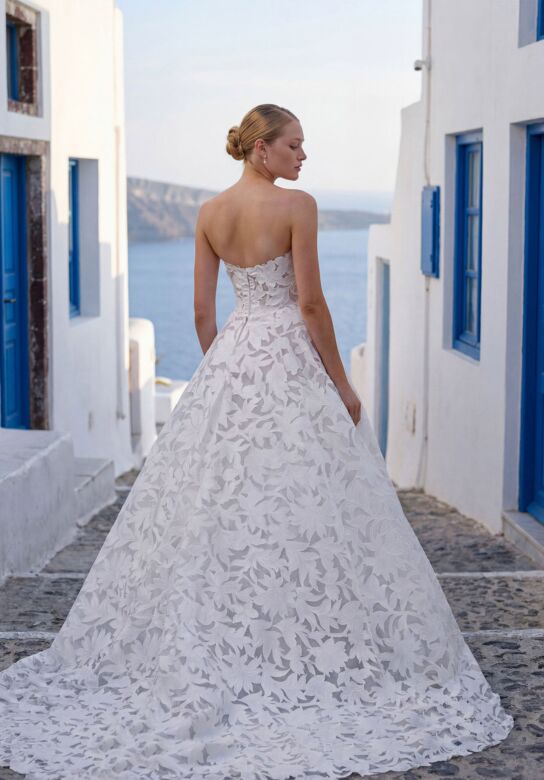 Mori Lee 1010083 Tovara Strapless Embroidered Satin Wedding Gown