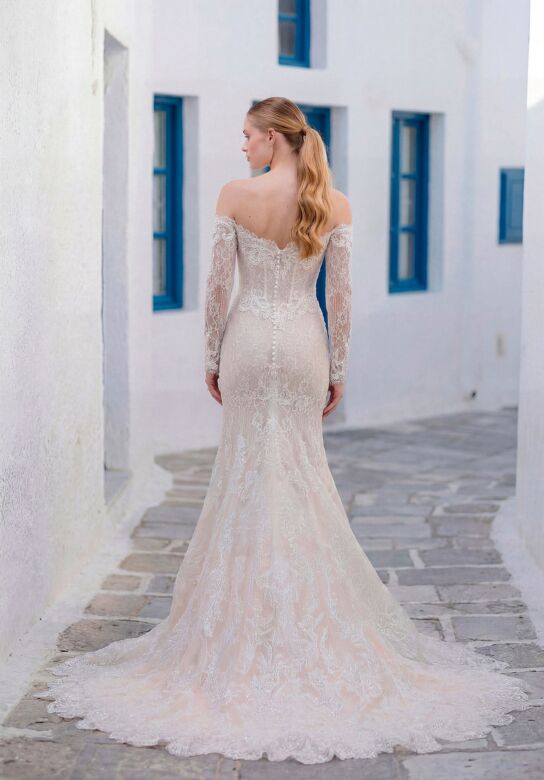 Mori Lee 1010090 Tania Lace Long Sleeve Off The Shoulder Wedding Gown