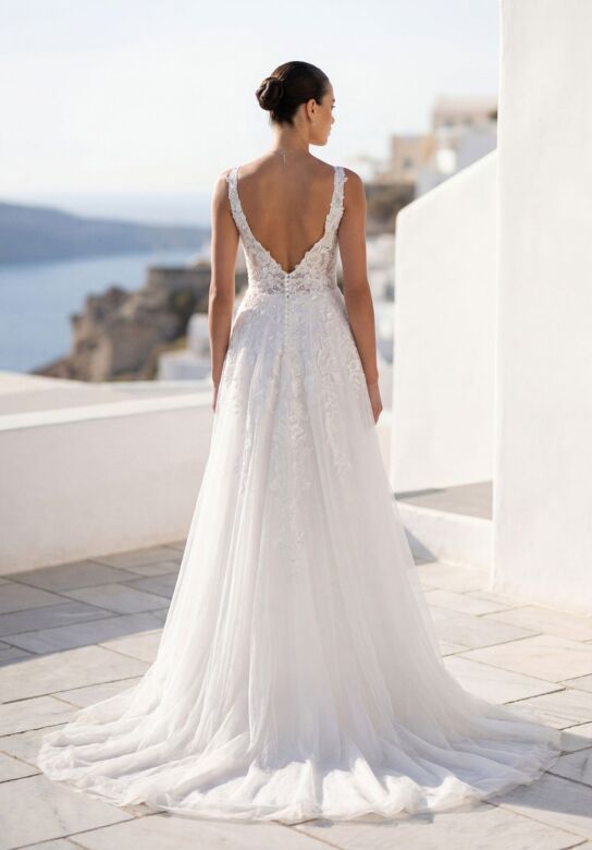Mori Lee 1010096 True V-Back Sleeveless A-Line Bridal Dress