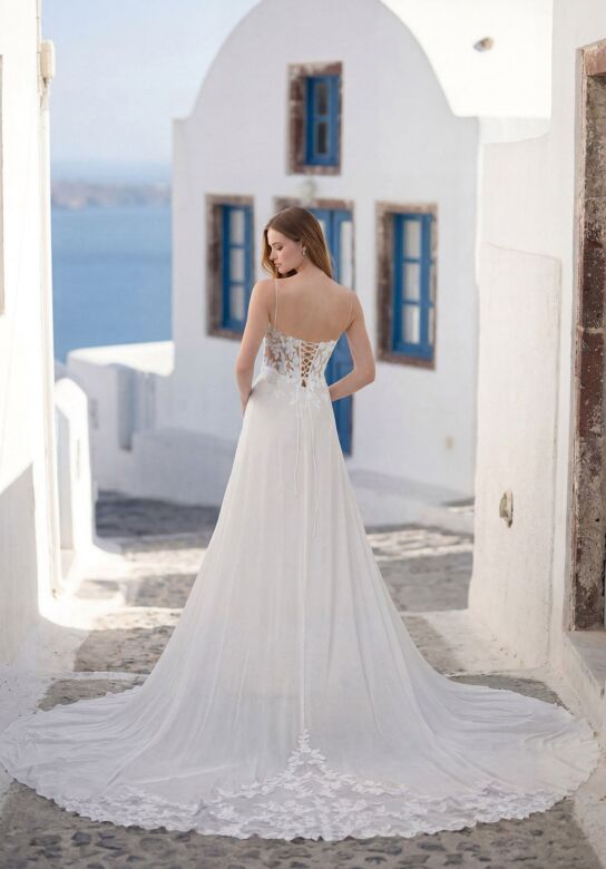 Mori Lee 1010097 Thais Spaghetti Strap A-Line Bridal Dress