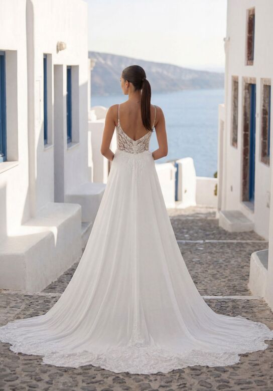 Mori Lee 1010098 Thalyn Scalloped Train A-Line Bridal Dress