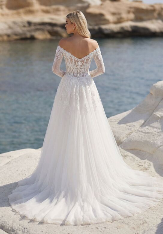 Mori Lee 1010103 Tulin Off The Shoulder Corset Tulle Bridal Dress
