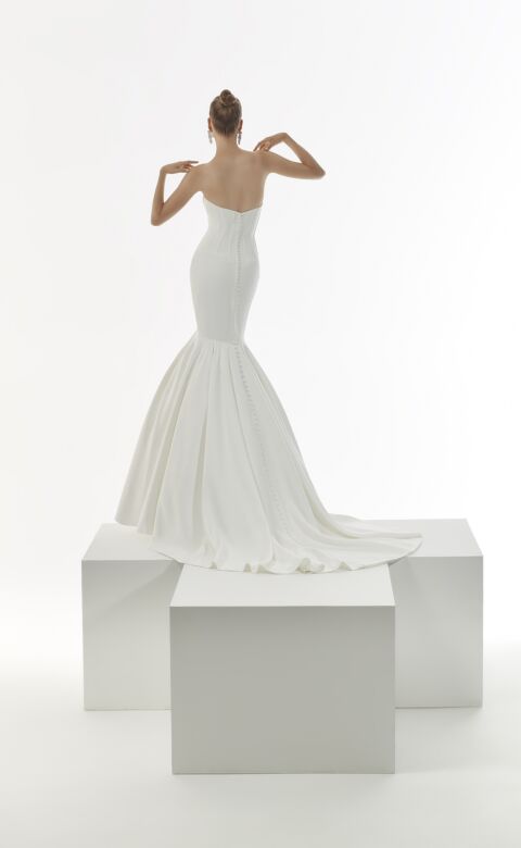 Mori Lee 1222 Nastasia Corset Bodice Cowl Neck Wedding Dress