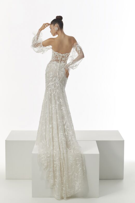 Mori Lee 1224 Nubia Removable Sleeve Sweetheart Neck Wedding Gown