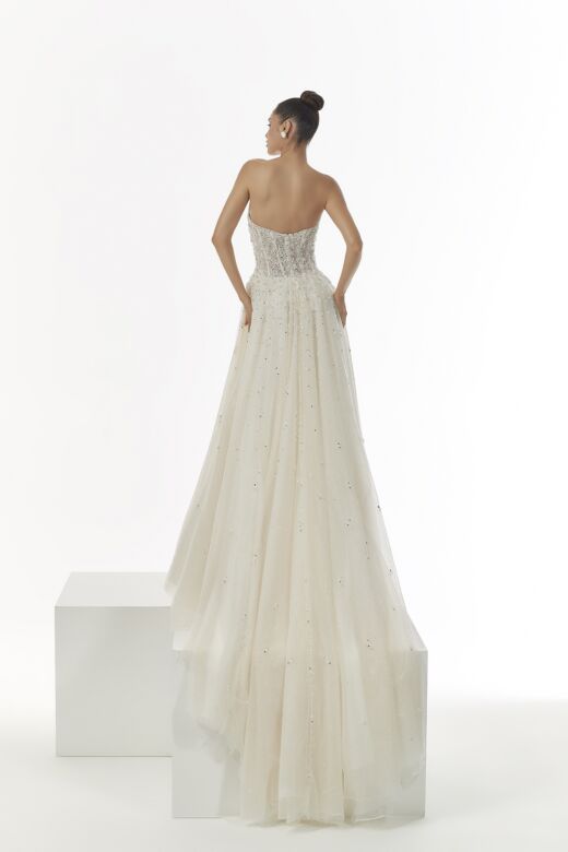 Mori Lee 1227 Nyx Sweetheart Neck Gauntlet Sleeve Bridal Dress