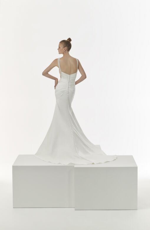 Mori Lee 1229 Nadine Beaded Strap Plunging Sides Bridal Dress