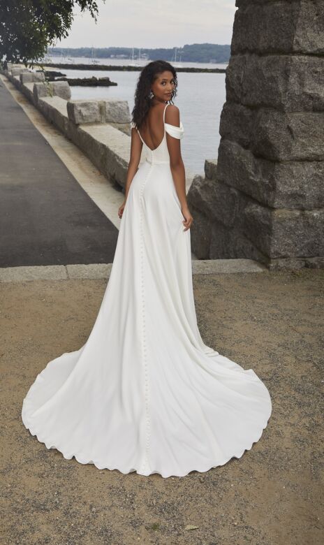 Mori Lee 12620 Nike Cold-Shoulder Scoop Back Bridal Gown