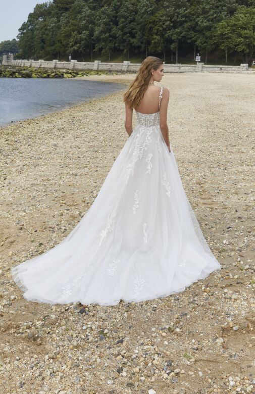 Mori Lee 15055 Presley V-Neck Corset Bodice Bridal Gown
