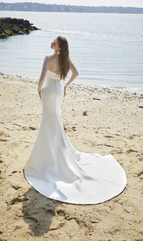 Mori Lee 15056 Pepper Straight Neck Fit-And-Flare Bridal Gown