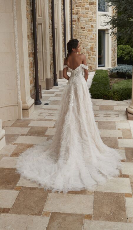 Mori Lee 2611 Phaedra Ruched Bodice Ruffled Skirt Wedding Gown
