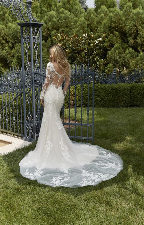 Mori Lee 2612 Prudence Long Sleeve Illusion Back Wedding Gown