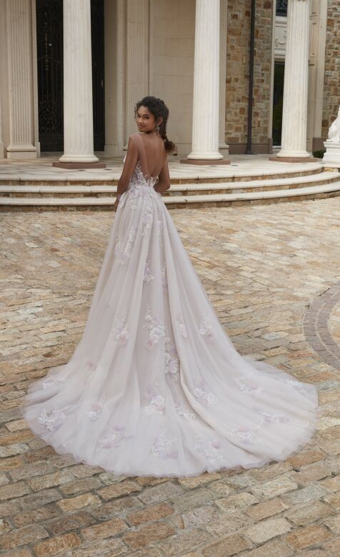 Mori Lee 2614 Peony Bateau Neck Cap Sleeve Wedding Gown