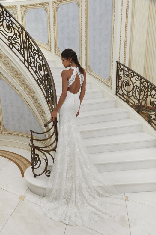 Mori Lee 2617 Paolina Halter Neck Cut-In Sleeve Bridal Gown