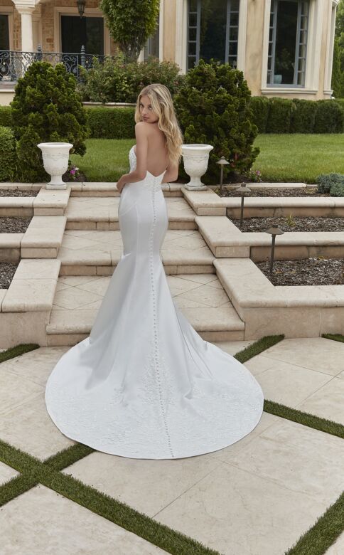 Mori Lee 2626 Phylicia Low V-Back Trumpet Bridal Gown