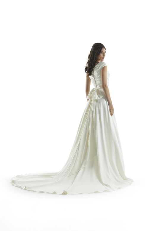 Mori Lee 30164 Norma Drape Bodice Cap Sleeve Wedding Gown