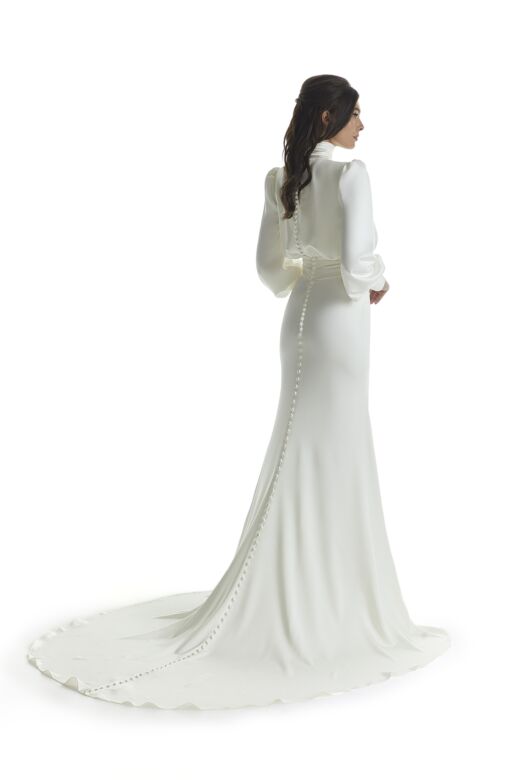 Mori Lee 30169 Nigella Blouson Top Bishop Sleeve Bridal Gown
