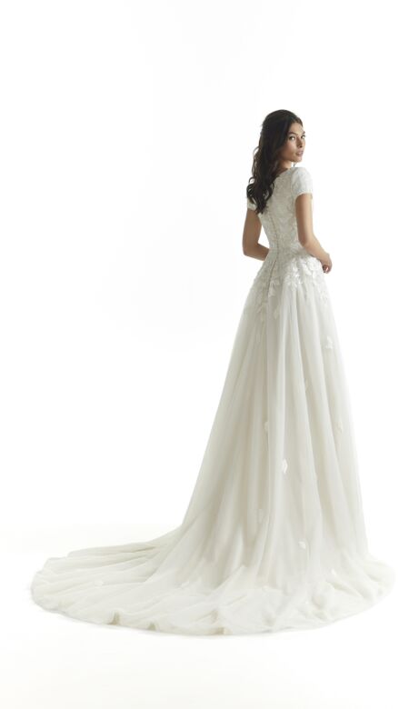 Mori Lee 30170 Nichelle Short Sleeve A-Line Bridal Gown